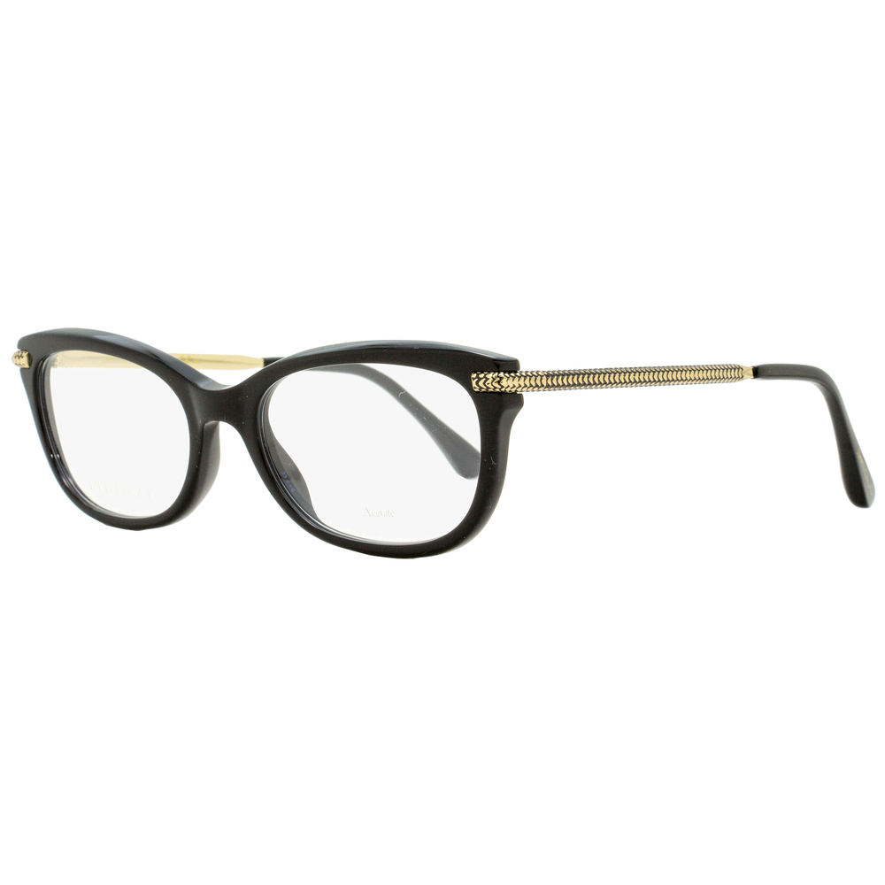Jimmy Choo Rectangular Eyeglasses JC217 807 Black/Gold 54mm
